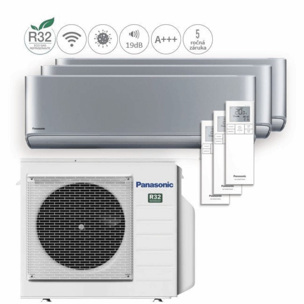 PANASONIC ETHEREA 2,0kW + 2,0kW + 2,0kW (strieborná)
